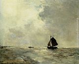 Sailing Boat in Choppy Seas by Jan Hendrik Weissenbruch